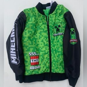 Minecraft Green and Black Bomber Jacket
